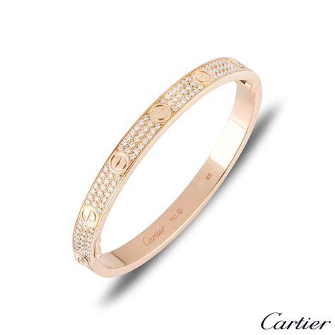 cartier love bracelet rose gold diamonds|cartier love bracelet full diamonds.